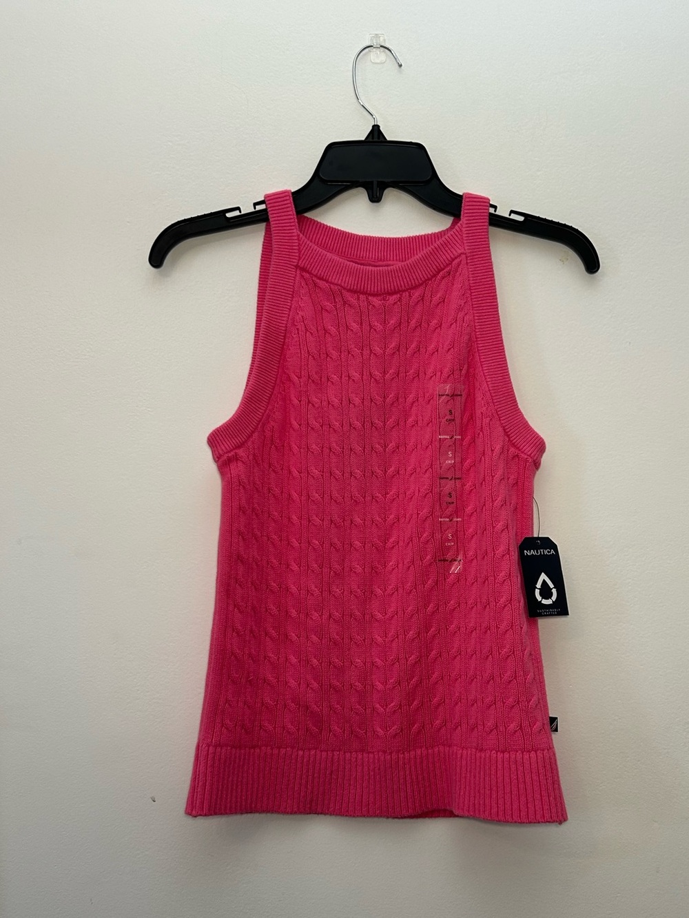 Nautica Hot Pink Cable Knit Tank